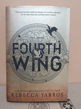 Fourth Wing by Rebecca Yarros Gold Hardcover New York Times Best Selling Author